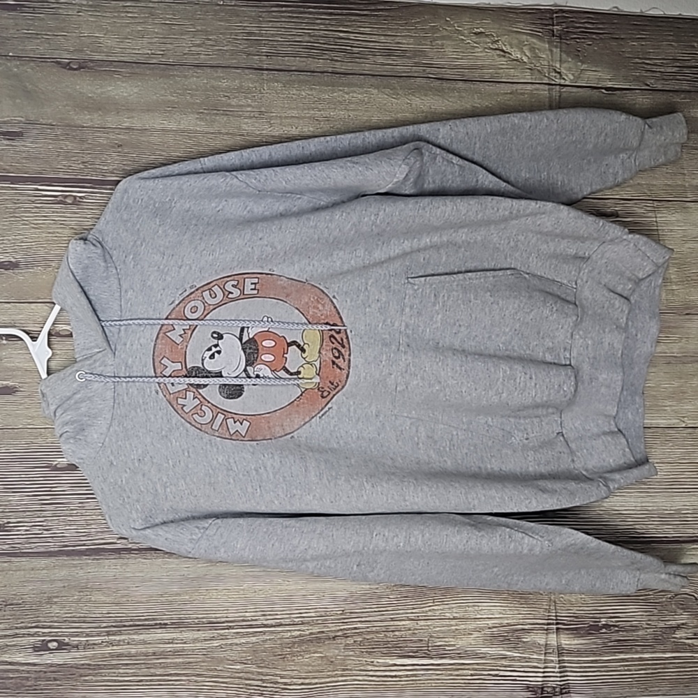Mickey Mouse Sweatshirt Hoodie Sz M Disney Gray